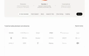 ElevenLabs homepage — screenshot of the audio & voice AI tool, 2026-10-01