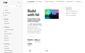 fal documentation — screenshot of the image generation AI tool, 2026-10-01