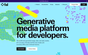 fal homepage — screenshot of the image generation AI tool, 2026-10-01
