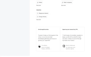 Feedly AI (formerly Leo) homepage — screenshot of the research & search AI tool, 2026-10-01