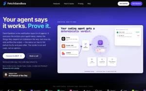 FetchSandbox homepage — screenshot of the coding AI tool, 2026-10-01