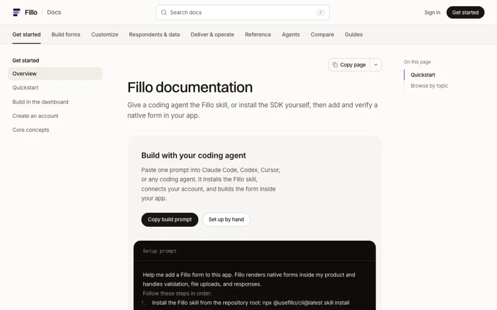 Fillo documentation — screenshot of the productivity & writing AI tool, Oct 1, 2026
