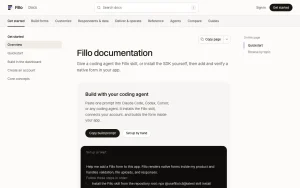 Fillo documentation — screenshot of the productivity & writing AI tool, 2026-10-01