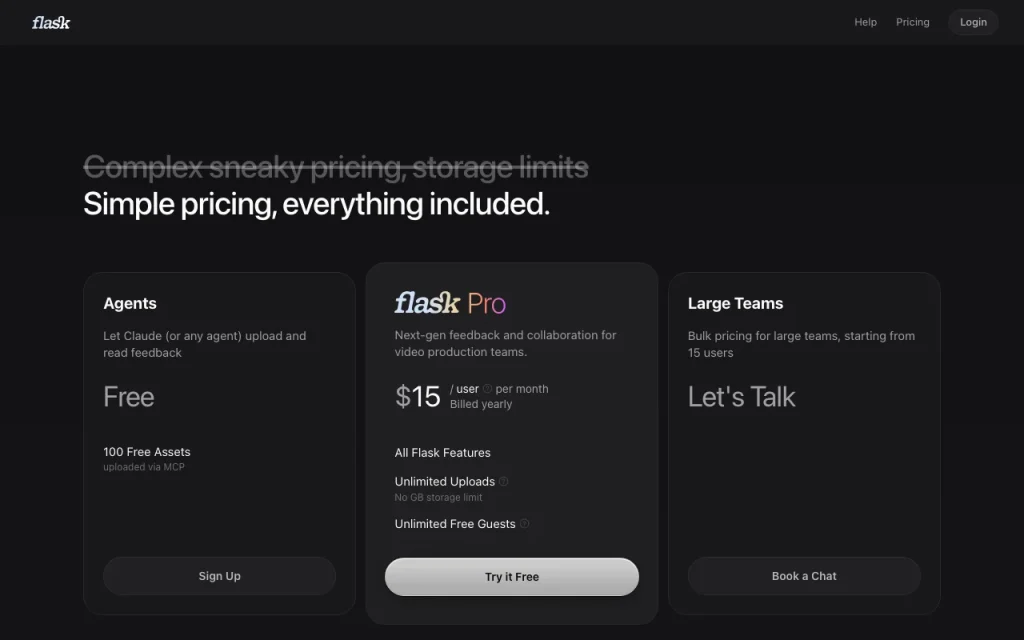 Flask página de precios con planes y precios — captura de pantalla de la herramienta de IA video, Oct 2, 2026