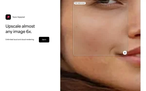 Topaz Gigapixel (formerly Gigapixel AI) homepage — screenshot of the image generation AI tool, 2026-10-01