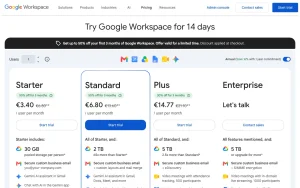 Google Pics pricing page with plans and prices — screenshot of the image generation AI tool, 2026-10-01