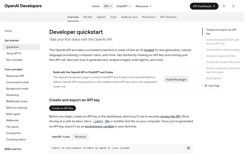 OpenAI Playground documentación — captura de pantalla de la herramienta de IA programación, Oct 2, 2026
