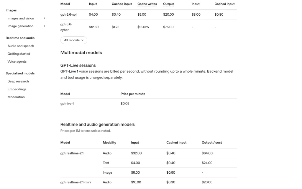 OpenAI Playground Preisseite mit Tarifen und Preisen – Screenshot des KI-Tools coding, Oct 2, 2026