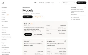 Grok documentation — screenshot of the chat assistants AI tool, 2026-10-01