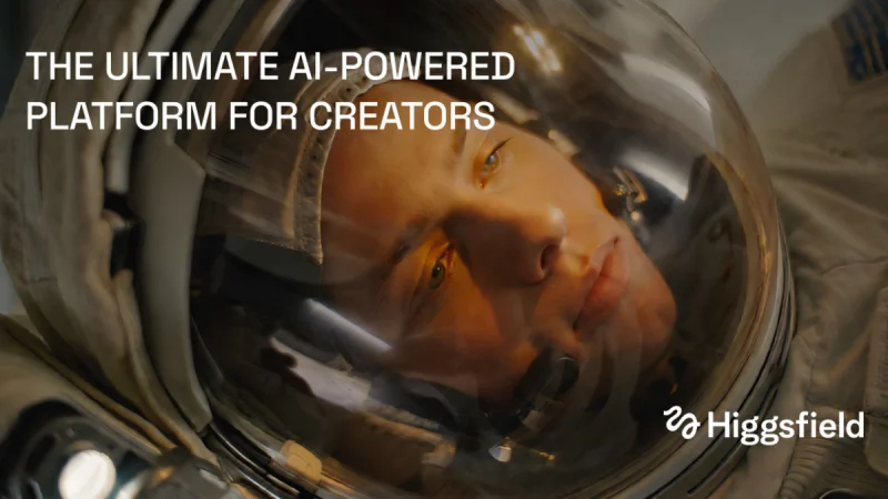 Higgsfield AI homepage screenshot, video AI tool