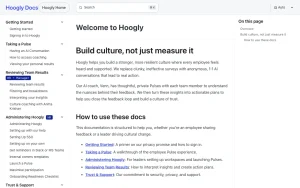 Hoogly documentation — screenshot of the productivity & writing AI tool, 2026-10-01