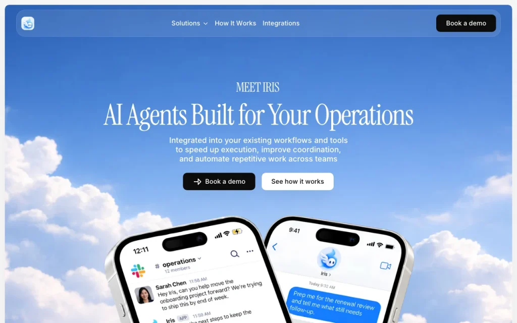 Iris (listed as iHermes) homepage — screenshot of the productivity & writing AI tool, Oct 1, 2026