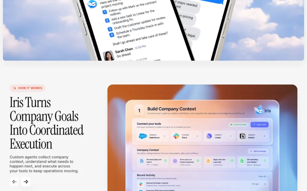 Iris (listed as iHermes) homepage — screenshot of the productivity & writing AI tool, Oct 1, 2026