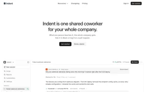 Indent homepage — screenshot of the coding AI tool, 2026-10-02