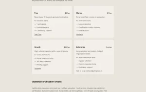 Inficy pricing page with plans and prices — screenshot of the coding AI tool, 2026-10-01