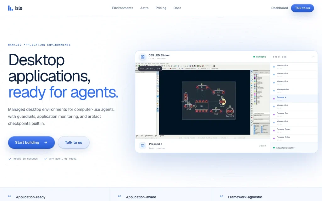 Isle homepage — screenshot of the coding AI tool, Oct 1, 2026