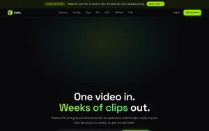 Katto homepage — screenshot of the video AI tool, 2026-10-01