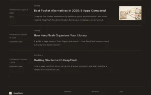 KeepFlash blog — screenshot of the research & search AI tool, 2026-10-01