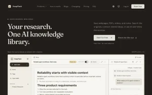 KeepFlash homepage — screenshot of the research & search AI tool, 2026-10-01