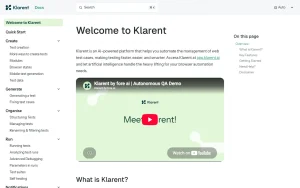 Klarent documentation — screenshot of the coding AI tool, 2026-10-01