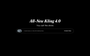 Kling AI homepage — screenshot of the video AI tool, 2026-10-01