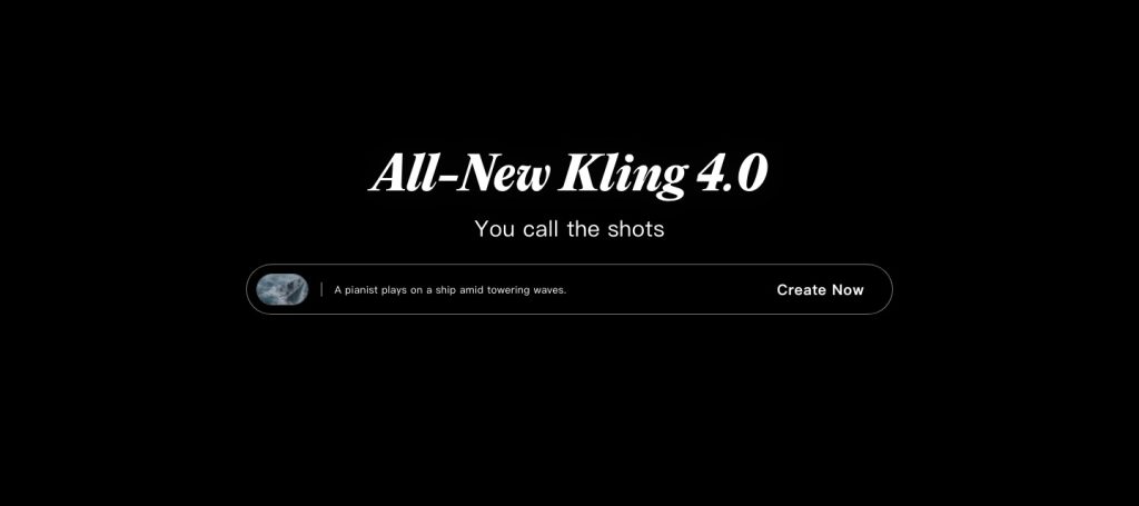 Captura de la página de inicio de Kling AI, herramienta de IA video