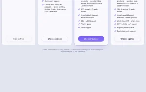 KnowInsideIQ pricing page with plans and prices — screenshot of the research & search AI tool, 2026-10-01
