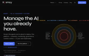 Kosmoy homepage — screenshot of the productivity & writing AI tool, 2026-10-01