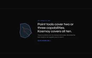 Kosmoy homepage — screenshot of the productivity & writing AI tool, 2026-10-01