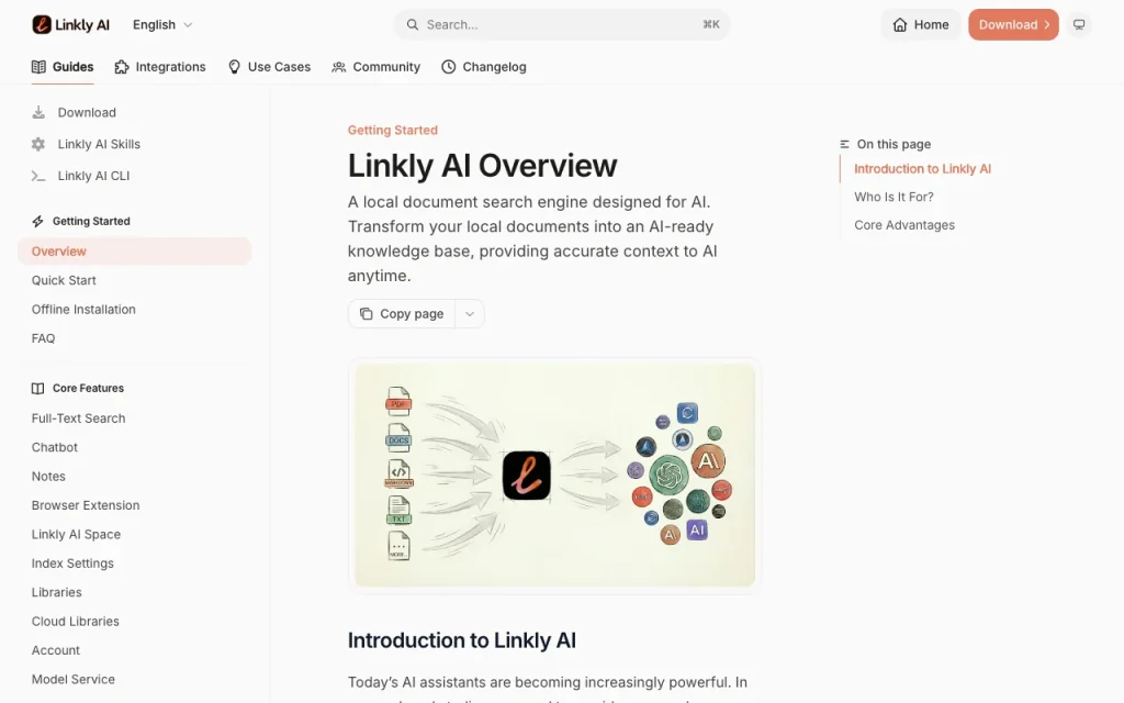Linkly AI documentation — screenshot of the research & search AI tool, Oct 1, 2026