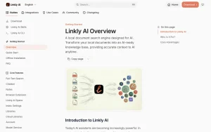 Linkly AI documentation — screenshot of the research & search AI tool, 2026-10-01