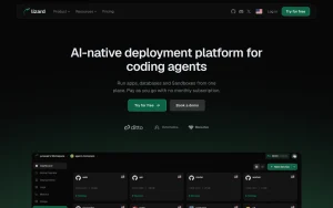 Lizard homepage — screenshot of the coding AI tool, 2026-10-01