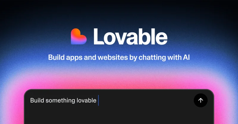 Lovable homepage screenshot, coding AI tool