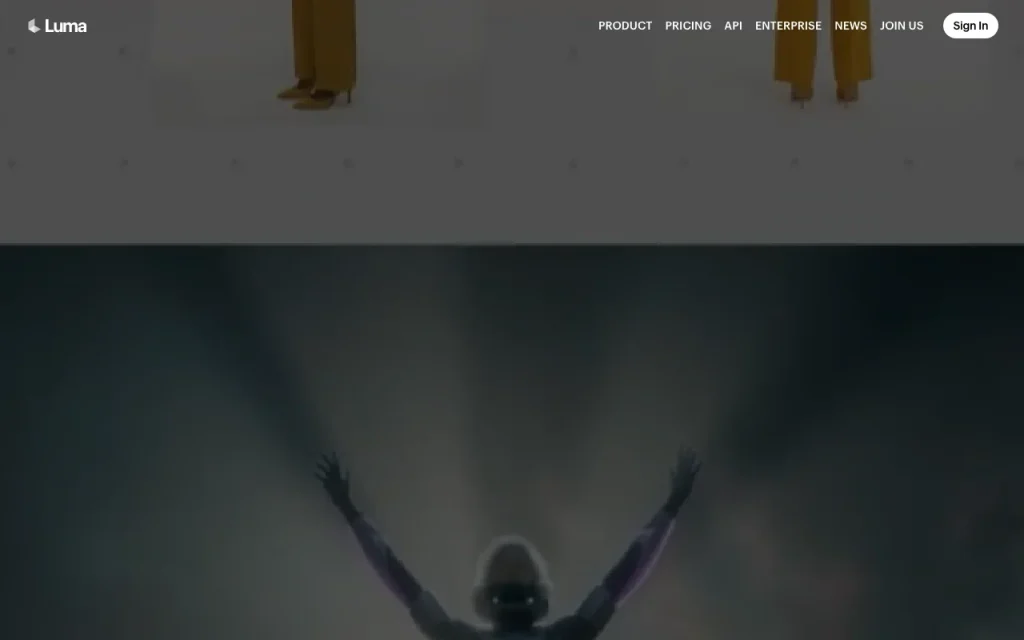 Luma Startseite – Screenshot des KI-Tools video, Oct 1, 2026