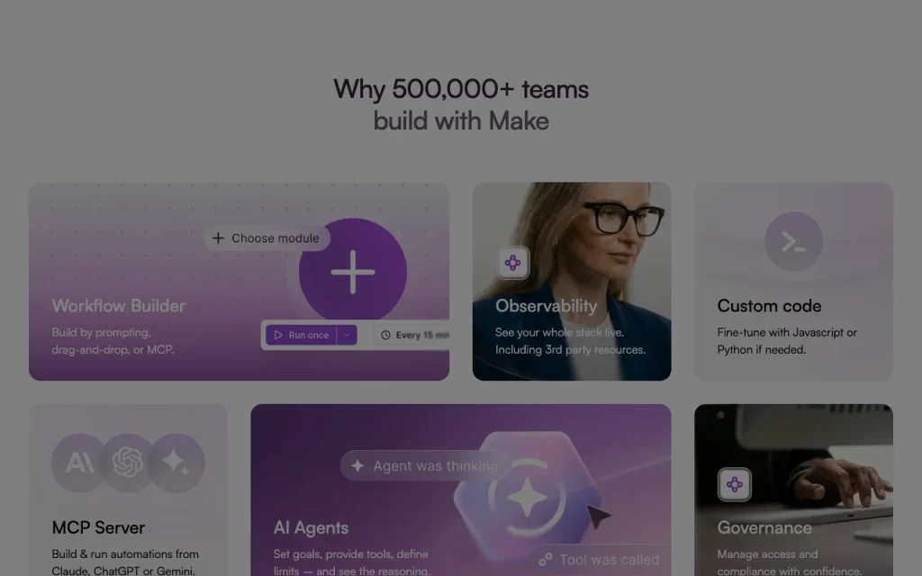 Make Startseite – Screenshot des KI-Tools produktivität & schreiben, Oct 13, 2026