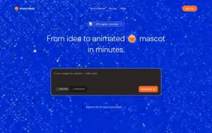 Mascofast homepage — screenshot of the image generation AI tool, 2026-10-01