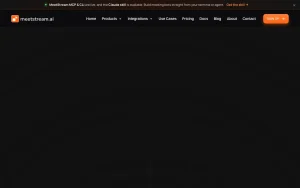 MeetStream pricing page with plans and prices — screenshot of the audio & voice AI tool, 2026-10-01