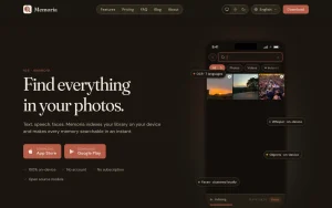 Memoria homepage — screenshot of the productivity & writing AI tool, 2026-10-01