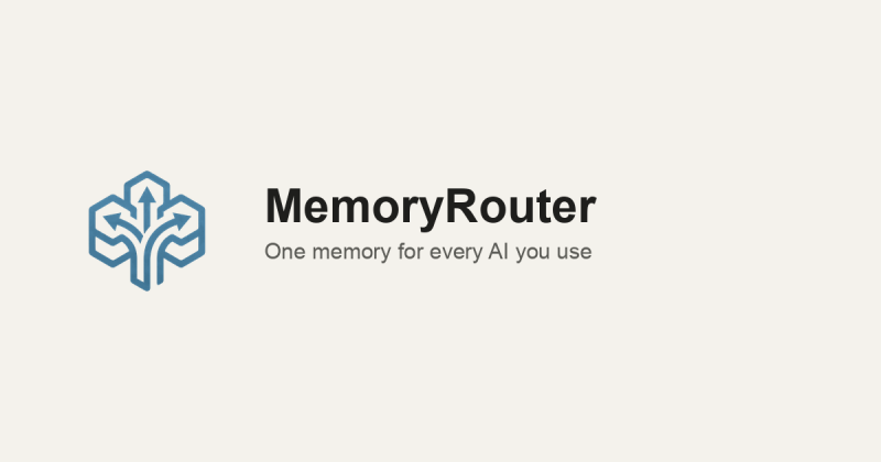 MemoryRouter homepage screenshot, productivity & writing AI tool
