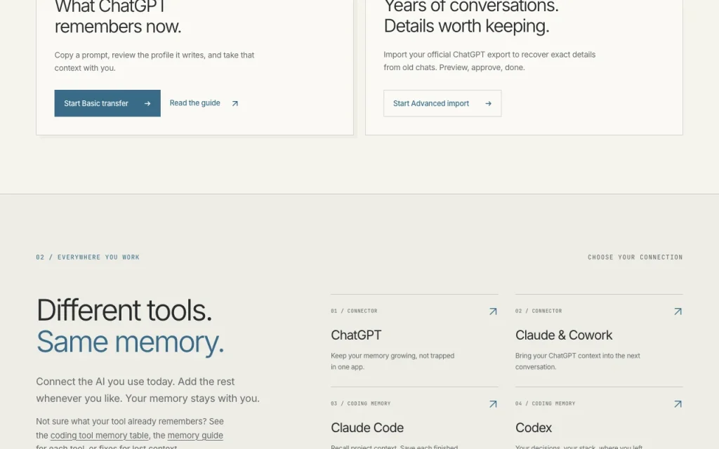 MemoryRouter homepage — screenshot of the productivity & writing AI tool, Oct 1, 2026