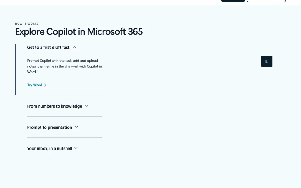 Microsoft Copilot pricing page with plans and prices — screenshot of the chat assistants AI tool, Oct 1, 2026