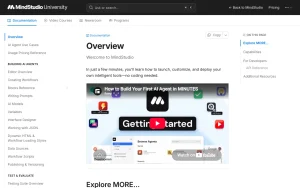 MindStudio documentation — screenshot of the productivity & writing AI tool, 2026-10-01