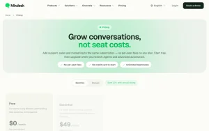 Mixdesk pricing page with plans and prices — screenshot of the productivity & writing AI tool, 2026-10-01
