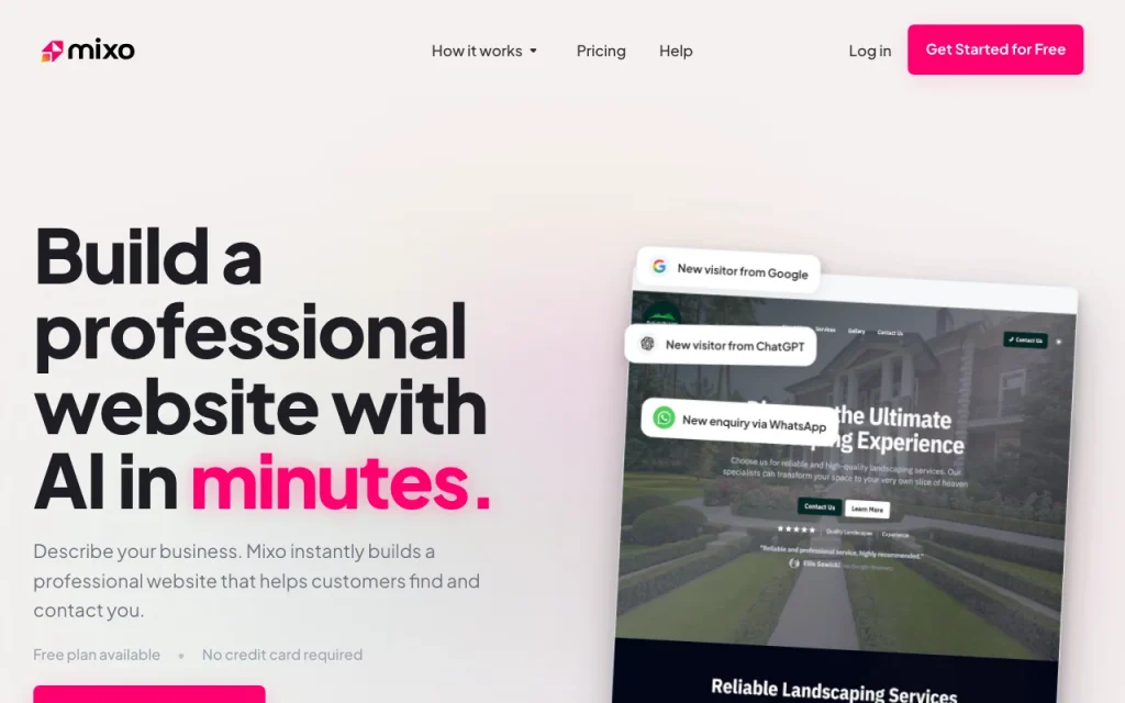 Mixo Startseite – Screenshot des KI-Tools produktivität & schreiben, Oct 1, 2026
