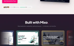 Mixo homepage — screenshot of the productivity & writing AI tool, 2026-10-01