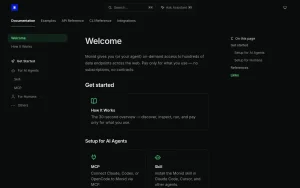Monid documentation — screenshot of the coding AI tool, 2026-10-01