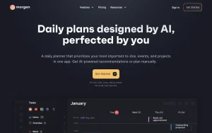 Morgen homepage — screenshot of the productivity & writing AI tool, 2026-10-01