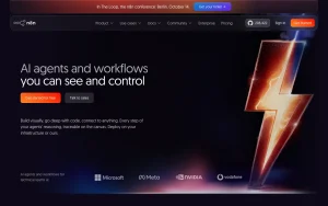 n8n homepage — screenshot of the productivity & writing AI tool, 2026-10-01