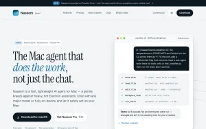 Naseem homepage — screenshot of the productivity & writing AI tool, 2026-10-01