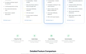 Needle pricing page with plans and prices — screenshot of the research & search AI tool, 2026-10-01